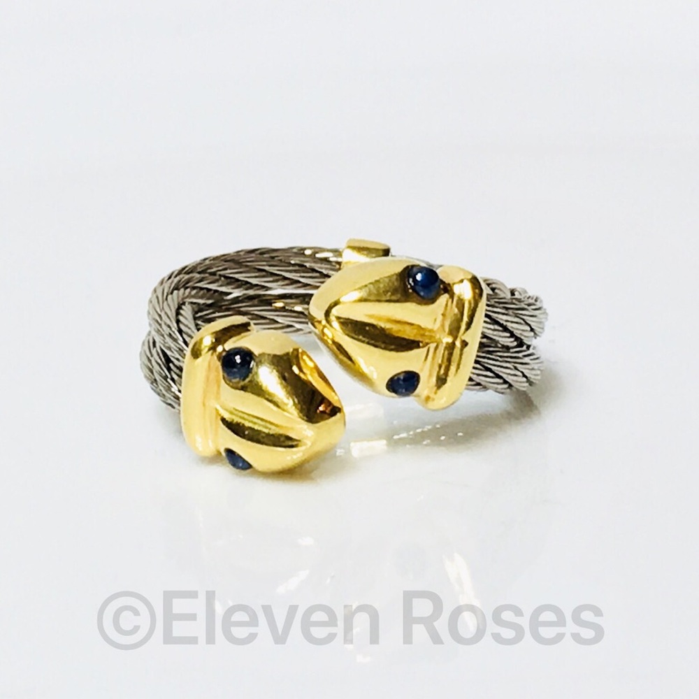 ALOR 18k Gold Cable Snake Bypass Ring - Picture 8 of 8